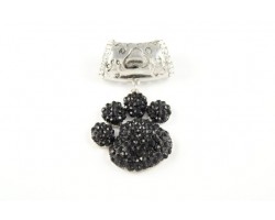 Jet Pave Paw Print Pendant with Paw Print Bail Jet Pave Paw Print Pendant with Paw Print Bail