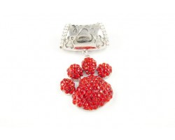 Light Siam Pave Paw Print Pendant with Paw Print Bail Light Siam Pave Paw Print Pendant with Paw Print Bail