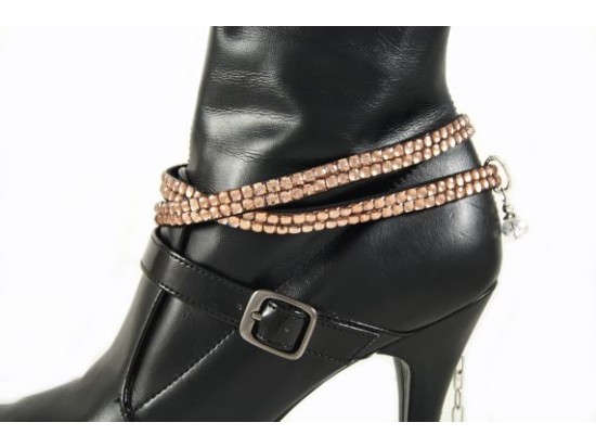Light Colorado Topaz Crystals Flat Wrap Shoe Boot Jewelry Light Colorado Topaz Crystals Flat Wrap Shoe Boot Jewelry