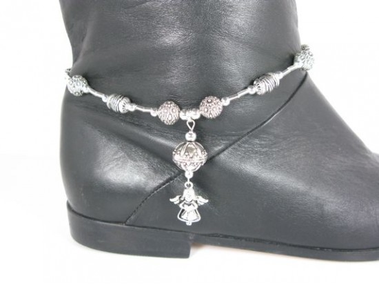 Silver Angel Charm Shoe Boot Jewelry