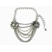 Antique Silver Cross Charm 7 Chain Shoe Boot Jewelry