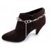 Clear Crystal Silver Trapezoid Rose Charm Shoe Boot Jewelry