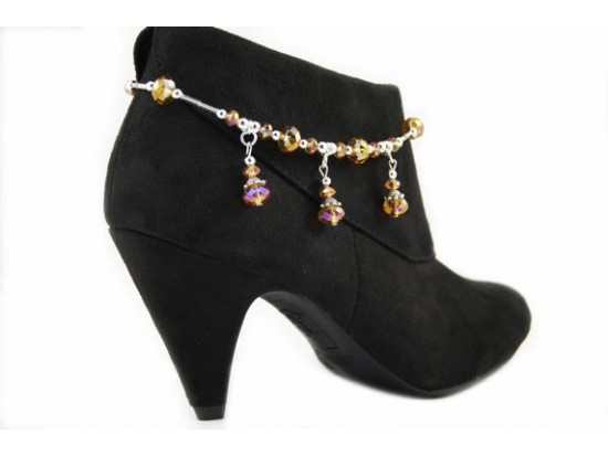 Light Colorado Topaz Crystal Rondelle Charm Shoe Boot Jewelry