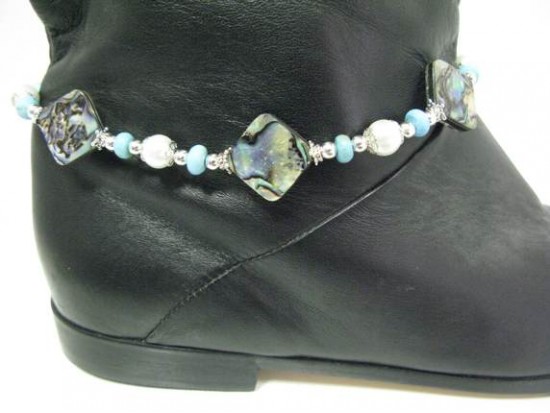 Abalone Diamond Charm Shoe Boot Jewelry