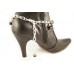 Black Crystal 5 Teardrop Chain Shoe Boot Jewelry