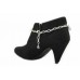 Black Diamond Chinese Crystal Teardrops Chain Shoe Boot Jewelry