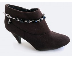 Black Crystal Teardrops Chain Shoe Boot Jewelry