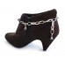 Black Crystal Teardrops Chain Shoe Boot Jewelry