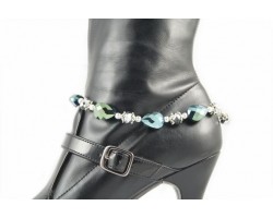 Olivine Chinese Crystal Teardrops Chain Shoe Boot Jewelry