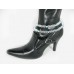 Turqoise And Clear Faceted Crystal Double Wrap Shoe Boot Jewelry