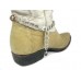 Brown Leather Crystal Stud Boot Shoe Jewelry