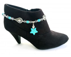 Turquoise Stone Star Charm With Teardrop Shoe Boot Jewelry