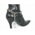 Brown Leather Metal Stud Boot Shoe Jewelry