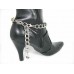Gray Leather Metal Stud Boot Shoe Jewelry
