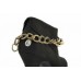 Antique Gold Clear Crystal Ring Large Link Chain Shoe Boot Jewelry Antique Gold Clear Crystal Ring Large Link Chain Shoe Boot Jewelry