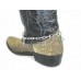 Turquoise Dyed Stone With Crystal And Silver Plated Rose Chain Shoe Boot Jewelry