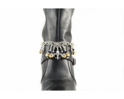 Antique Silver Filigree Center Fleur De Lis Charm Shoe Boot Jewelry