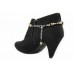 Fleur De Lis Charm With Black & Gold Crystals Shoe Boot Jewelry