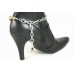 Fleur De Lis Black Teardrop Gold Crystal Shoe Boot Jewelry
