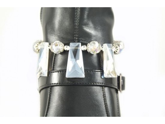 Clear AB Crystal 3 Trapezoid Drop Shoe Boot Jewelry