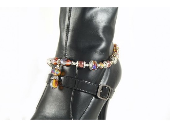 Smoked Topaz AB Teardrop Chain Shoe Boot Jewelry