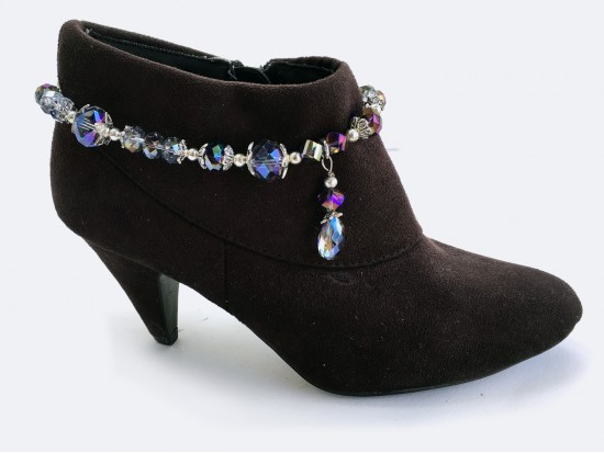Light Purple Teardrop Crystal Chain Shoe Boot Jewelry