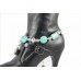 Turquoise Disc And Heart Charms Shoe Boot Jewlery