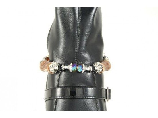 Rust Color Clay Barrel Bead Crystal Pearl Shoe Boot Jewelry