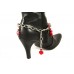 Red Dyed Stone Cross Lampwork Shoe boot Jewelry