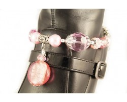 Pink Foil Stone With Crystal Pave Beads Shoe Jewelry