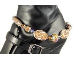 Rust Agate with AB Topaz Crystal Shoe Boot Jewelry