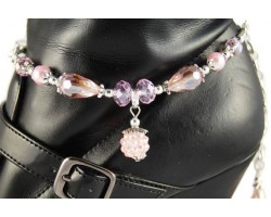 Pink AB Pave’d Crystal Pearl Tear Drop Boot Jewelry