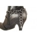 Black Oval Crystal Filigree Bezel Gun Metal Chain Shoe Jewelry Black Oval Crystal Filigree Bezel Gun Metal Chain Shoe Jewelry