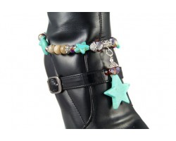 Turquoise Star Stone & Topaz Crystal Dangle Shoe Boot Jewelry