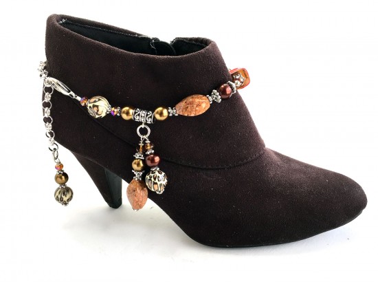 Brown Amber Stone Leopard Boot Jewelry