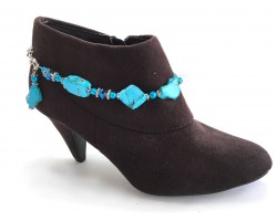 Turquoise Stone Slabs Crystal Boot Jewelry