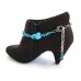 Turquoise Stone Slabs Crystal Boot Jewelry