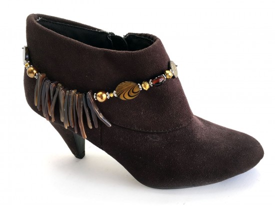 Brown Gold Pin Shell Boot Shoe Jewelry