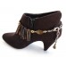 Brown Gold Pin Shell Boot Shoe Jewelry