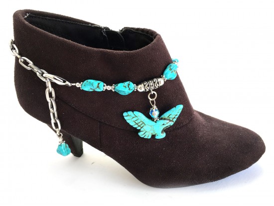 Turquoise Stone Eagle Nugget Boot Jewelry