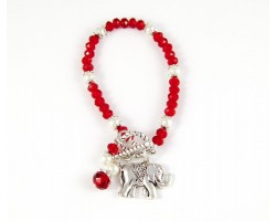 Red White Elephant Charm Toggle Bracelet