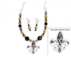 New Orleans Saints Crystal Necklace Set