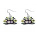 Mardi Gras Feather Face Mask Hook Earrings Mardi Gras Feather Face Mask Hook Earrings