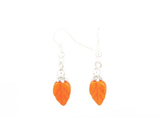 Orange Leaf Stone Earrings Orange Leaf Stone Earrings
