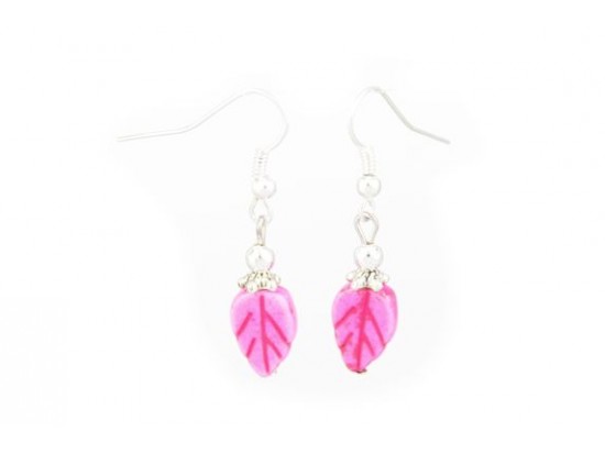 Pink Leaf Stone Earrings Pink Leaf Stone Earrings