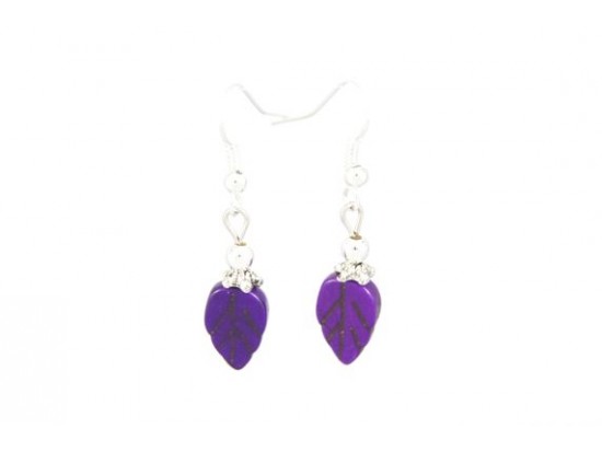 Purple Leaf Stone Earrings Purple Leaf Stone Earrings