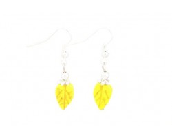 Yellow Leaf Stone Earrings