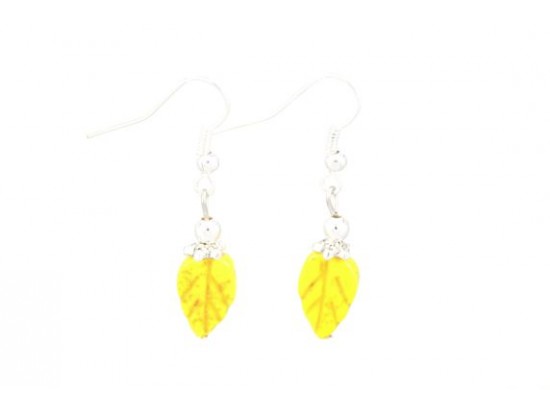 Yellow Leaf Stone Earrings