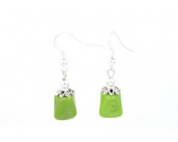 Peridot 10x13mm Stone Nugget Earring on Hook
