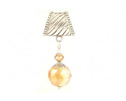 30mm Peach Facet Extra Large Crystal Pendant Scarf Slide